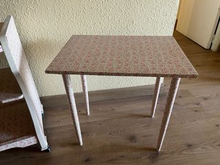 Conjunto mesa y carrito vintage floral