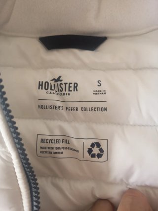 Chaleco plumífero Hollister blanco
