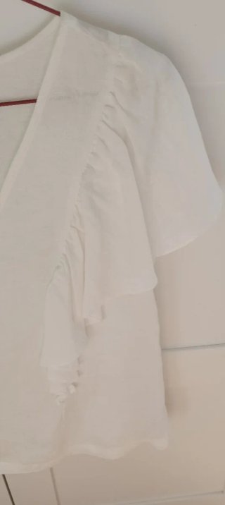 Blusa romántica Oysho blanca talla M