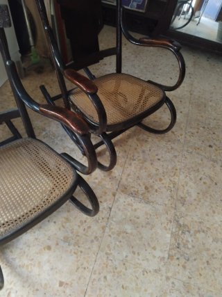 Sillas Mecedoras de Madera y Mimbre