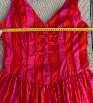 Vestido Zara Rayas Rosas y Rojas Talla L