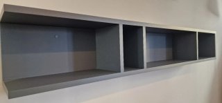 Estantería flotante gris y azul