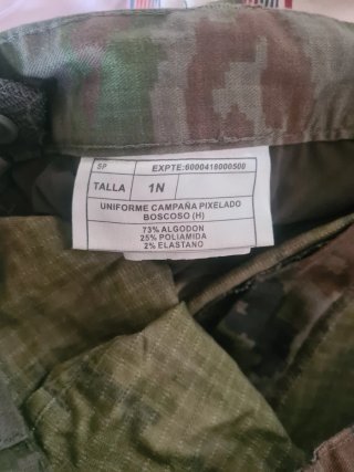 Pantalones camuflaje ejército español