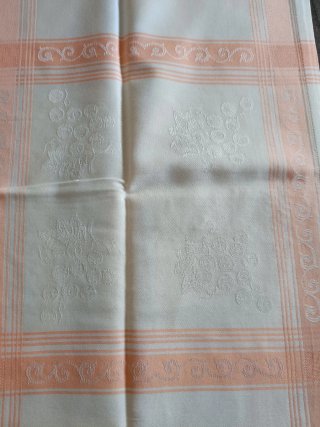 Tovaglia e tovaglioli fiandra bianco/arancio