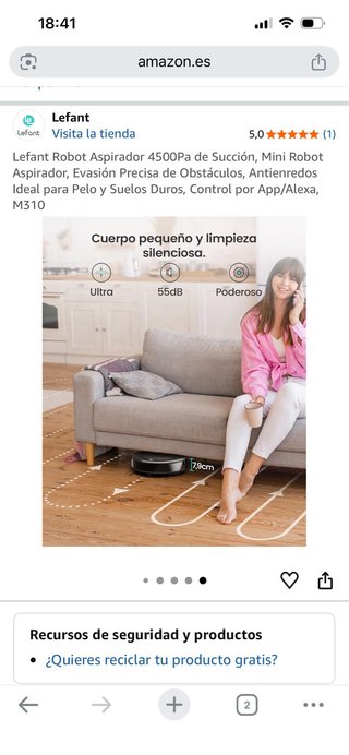 Robot aspirador Lefant M310, 1 año de garantía!