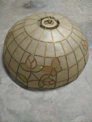 Pantalla lámpara nácar y cristal
