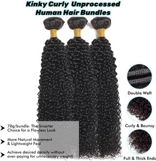 Kinky-curly Hair Rizado Natural Negro extens NEW