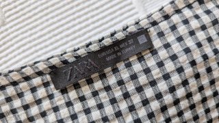Blusa Zara cuadros volante cuello