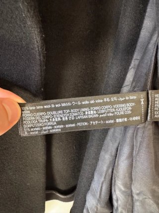 Abrigo Lana Negro Massimo Dutti T40