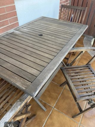 Mesa de madera teka para exterior