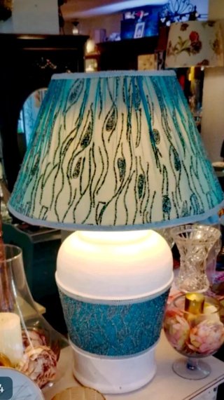 Lámpara Mesa Boho Chic Azul/Verde