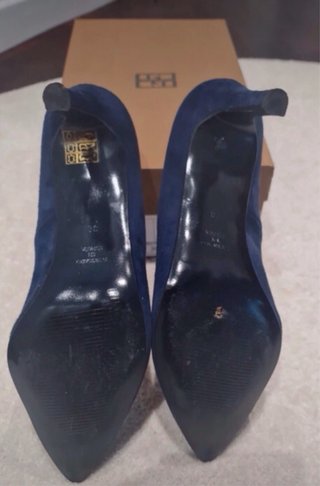 Zapatos de tacón Gloria Ortiz ante azul talla 38