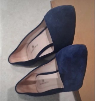 Zapatos de tacón Gloria Ortiz ante azul talla 38
