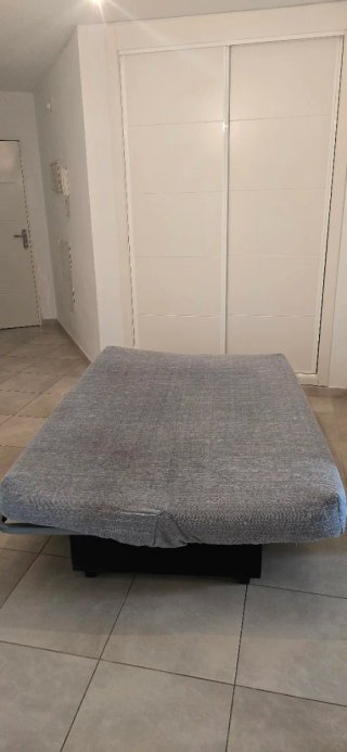 Sofá Cama Gris y Negro