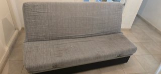 Sofá Cama Gris y Negro