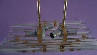 Lámpara de techo cristal y metal dorada