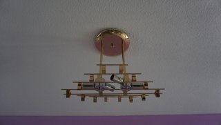 Lámpara de techo cristal y metal dorada