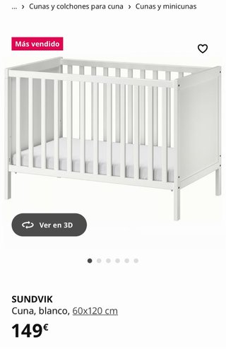 Cuna de bebé IKEA blanca