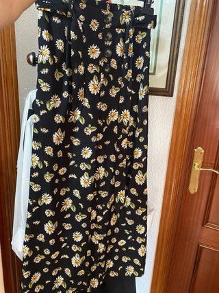 Pantalón Wide Leg Estampado Flores