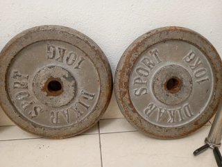 Lote Pesas y Barras Musculación 99,5 Kg