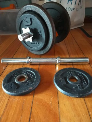 Lote Pesas y Barras Musculación 99,5 Kg