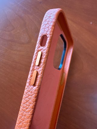 Funda iPhone 14 Pro Max Piel Naranja Magsafe