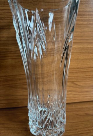 Jarrón florero cristal tallado 24cm
