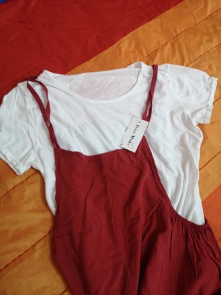 Mono largo señora granate