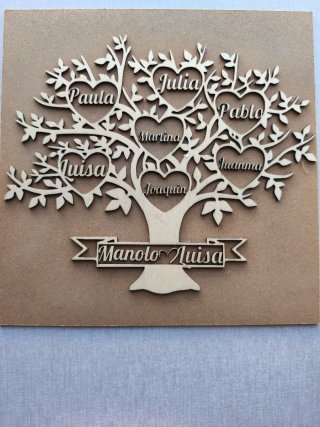 Árbol genealógico madera mdf personalizado
