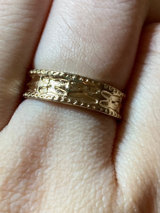 Anillo Acero Dorado Talla 18mm