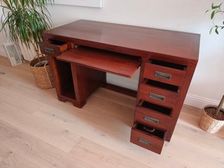 Mesa escritorio madera maciza colonial