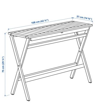 Mesa de jardín plegable de madera