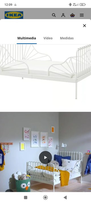 Cama infantil de forja Ikea blanca