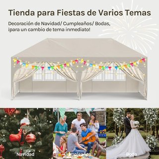 CARPA PLEGABLE 6X3 BEIGE CON PAREDES NUEVA