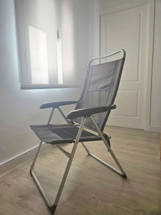 Silla plegable playa tumbona gris