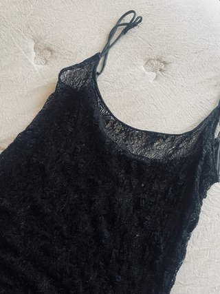 Vestido largo Zara negro encaje