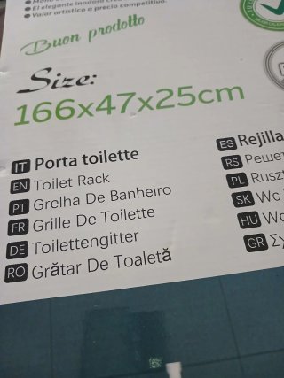 Estantería sobre inodoro.  Nueva