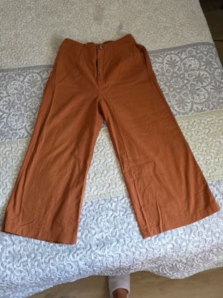 Pantalón elegante marrón anaranjado