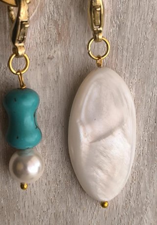 2 charms nácar y perla, turquesa