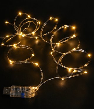 Cortina de Luces LED Doradas