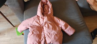 Abrigos bebé acolchado cuadros rosa