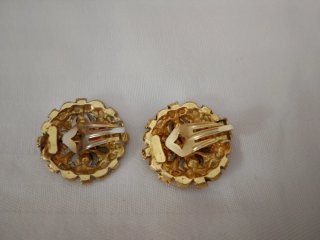 Pendientes bisutería dorados con piedras