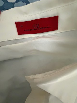 Blusa blanca L manga abullonada