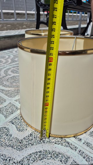 2 Tulipas pantalla lámpara 24cm beige ANTIGUO