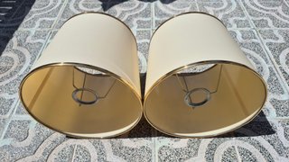2 Tulipas pantalla lámpara 24cm beige ANTIGUO