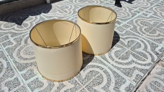 2 Tulipas pantalla lámpara 24cm beige ANTIGUO