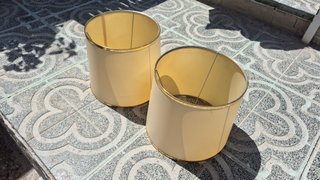 2 Tulipas pantalla lámpara 24cm beige ANTIGUO