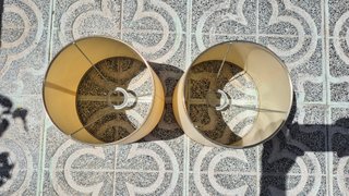2 Tulipas pantalla lámpara 24cm beige ANTIGUO