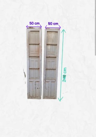 Lote 5 Parejas Puertas Madera Antiguas