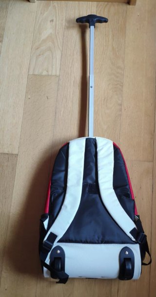 Mochila unisex con ruedas y asa telescópica